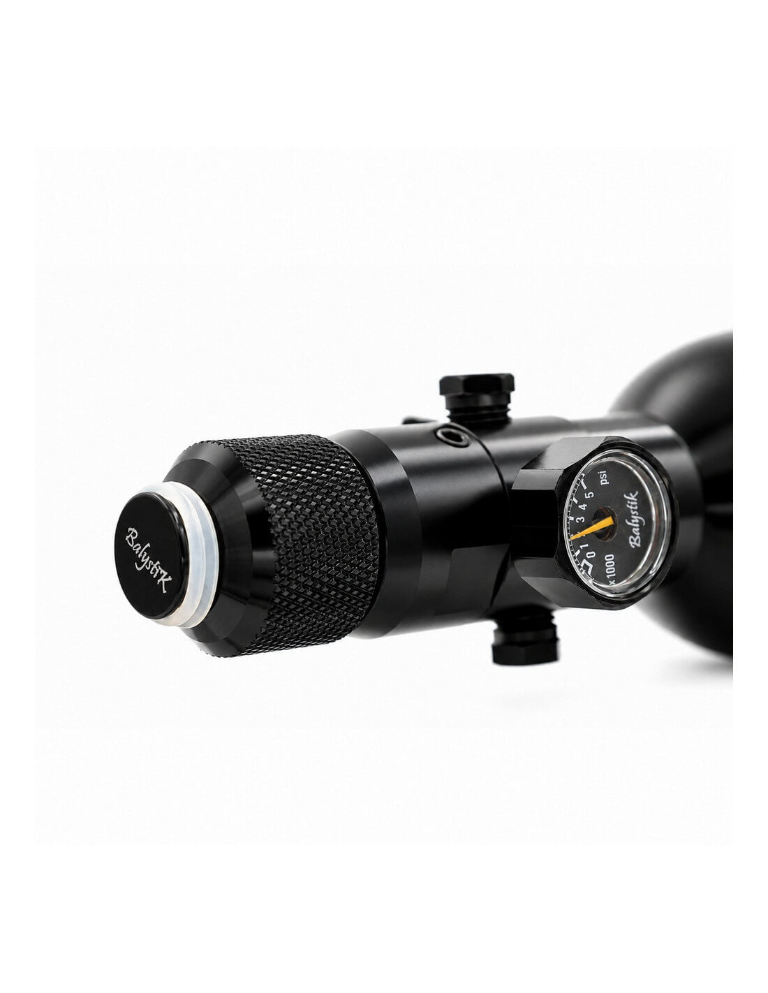 Balystik CNC aluminum cap for HPA tank with O-rings - Black Ops