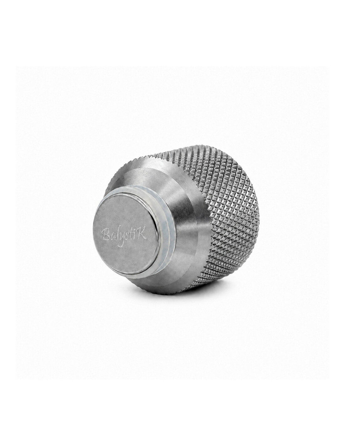 Balystik CNC aluminum cap for HPA tank with O-rings - Titanium Silver